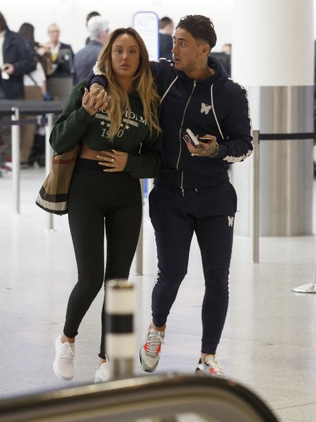 Charlotte Crosby and Stephen Bear at Gatwick airpo