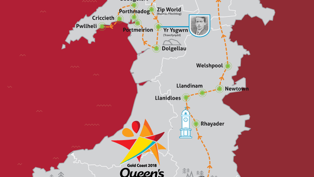Queen's Baton Relay Map