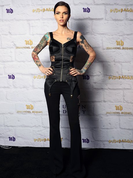 Ruby Rose sports lingerie as outerwear