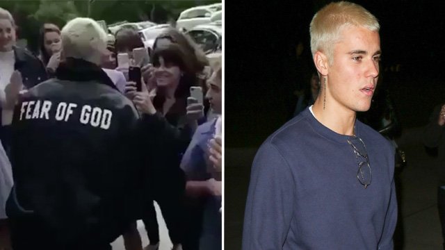Justin Bieber mobbed by fans