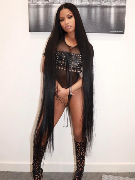 Nicki Minaj in her underwear and stupidly long hai