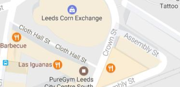 lap dancing club leeds map