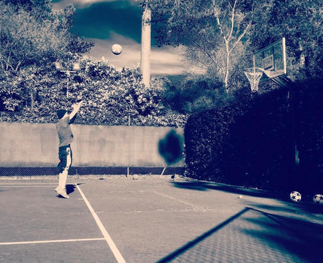 Liam Payne plays basketball after welcoming his ba