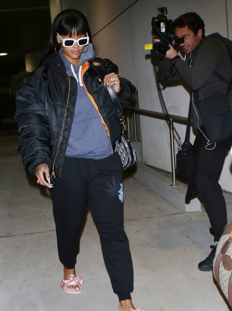 Rihanna makes her way through LA airport