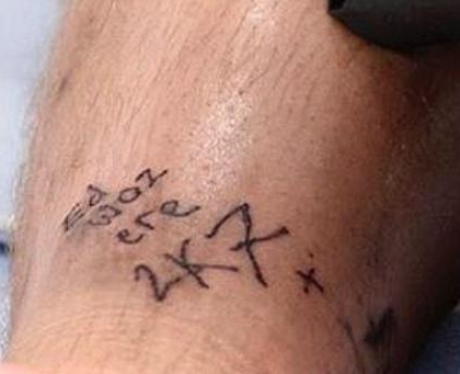 Roman Kemp Ed Sheeran Tattoo Close Up