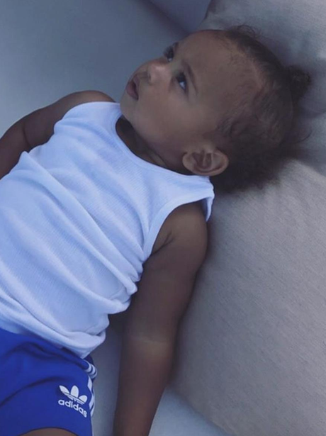 Saint West looking adorable