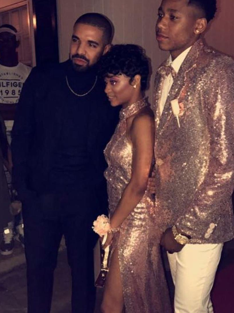 Drake escorts his cousin and date to their prom