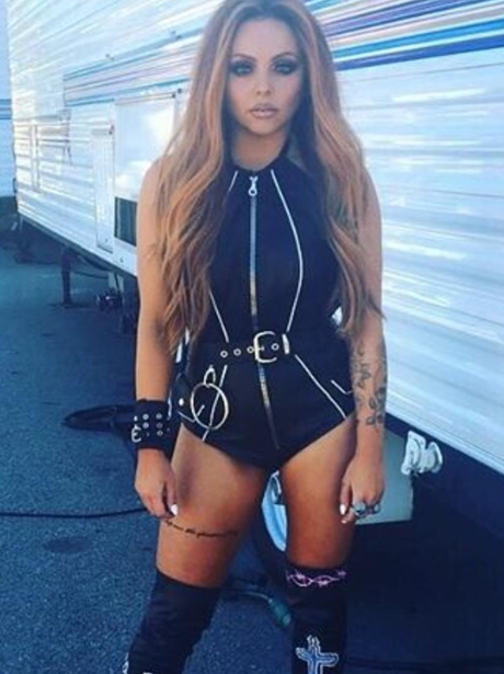 Jesy Nelson on the set of Power