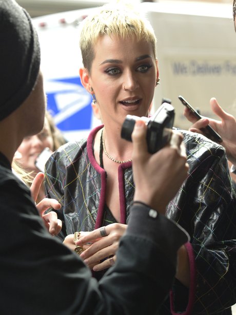 Katy Perry spends time with fans in support of Man