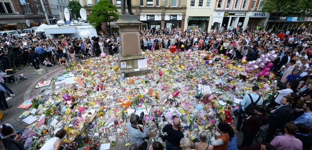 minute silence in St Ann's Square Manchester