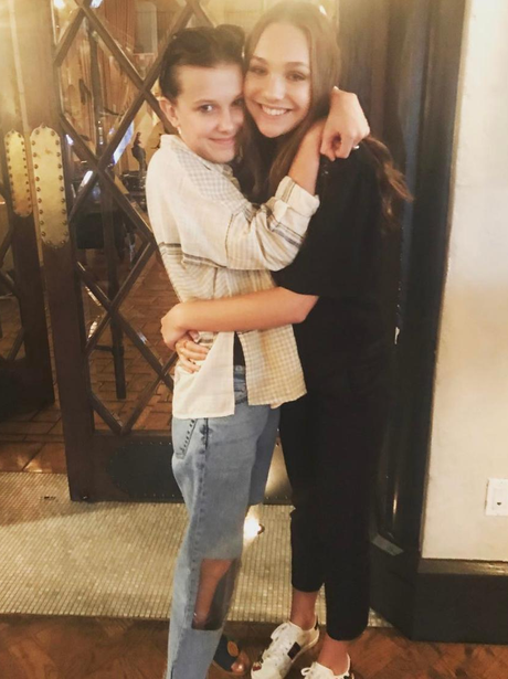 Millie Bobby Brown wears those clear knee Topshop