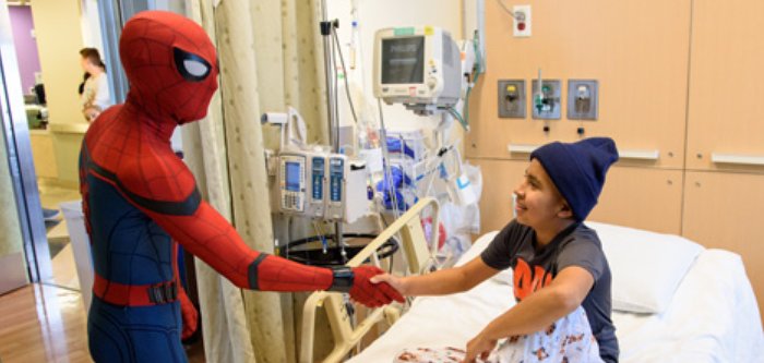 spiderman tom holland visits fans in hospital