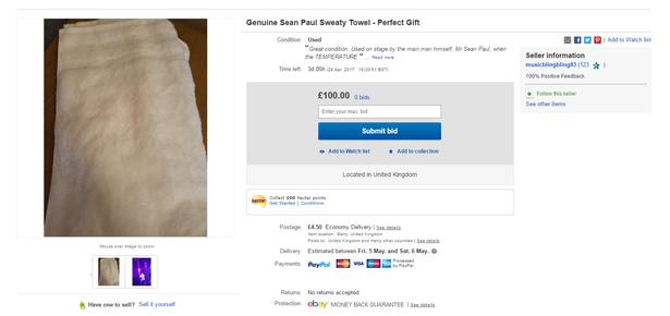 Sean Paul Towel on eBay