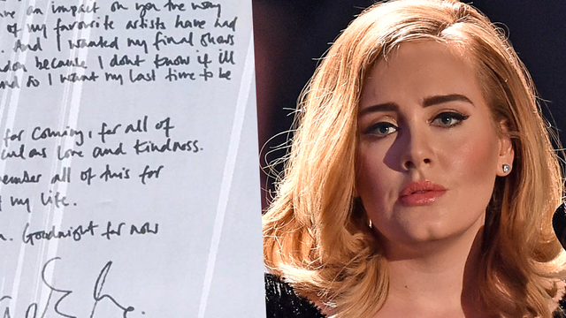 Adele Handwritten Note