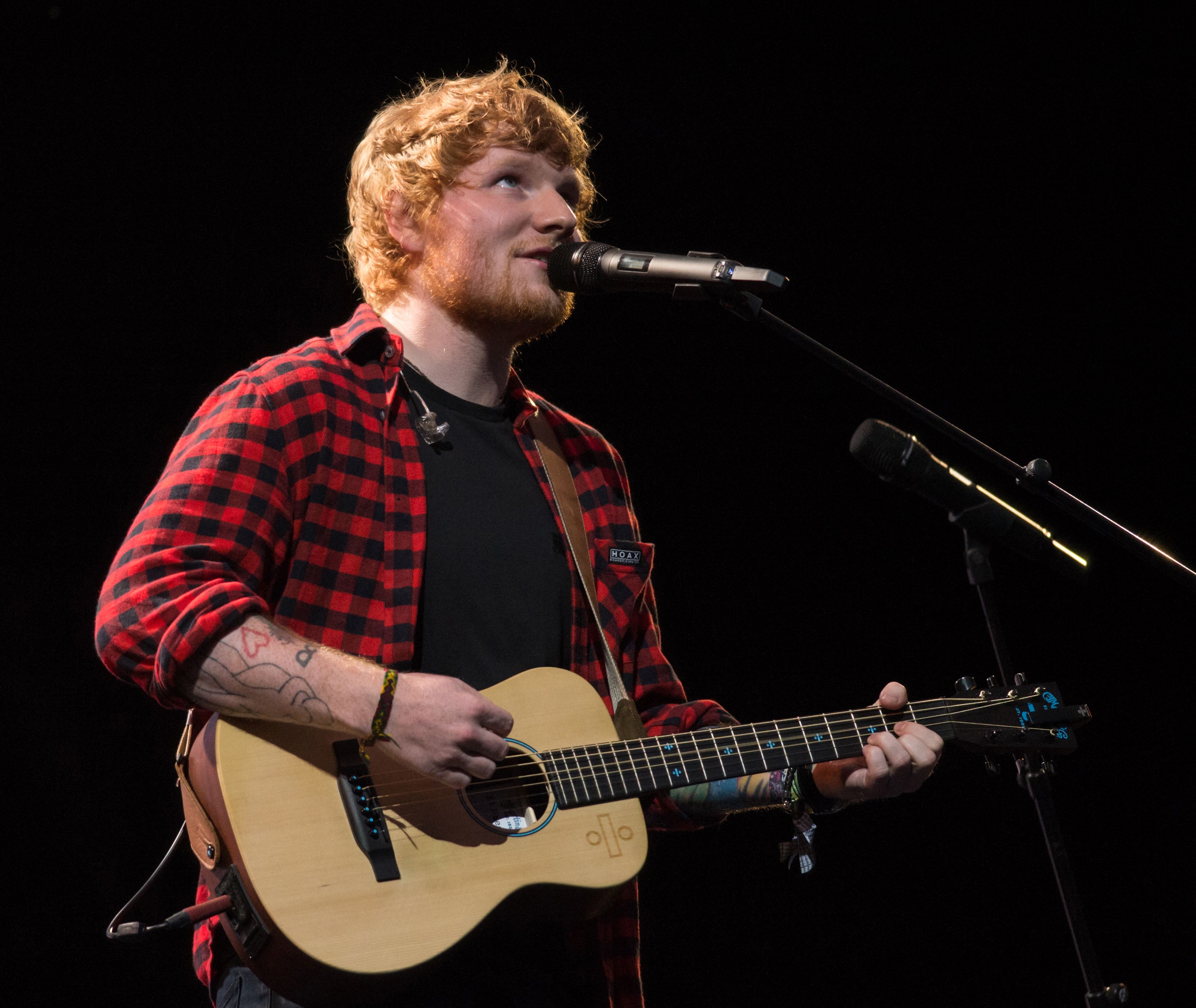 Ed Sheeran performs at Glastonbury