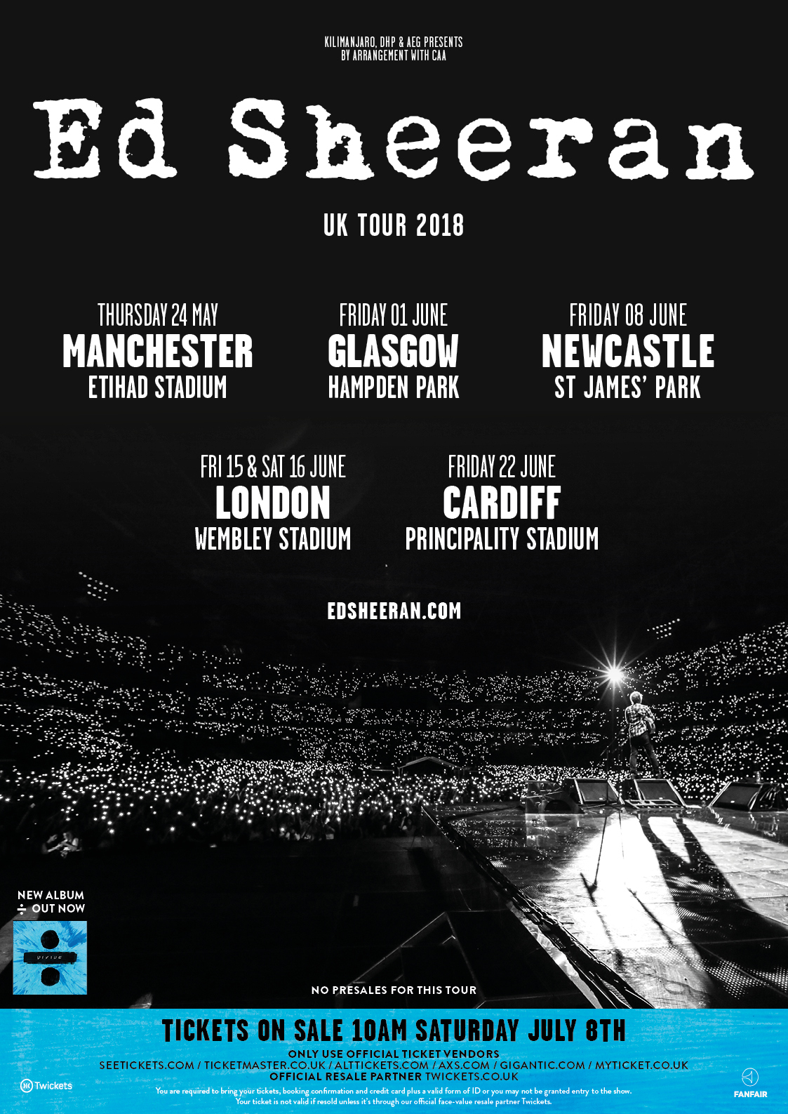 Ed Sheeran’s 2018 UK Stadium Tour Dates – New Dates Added Due To ...