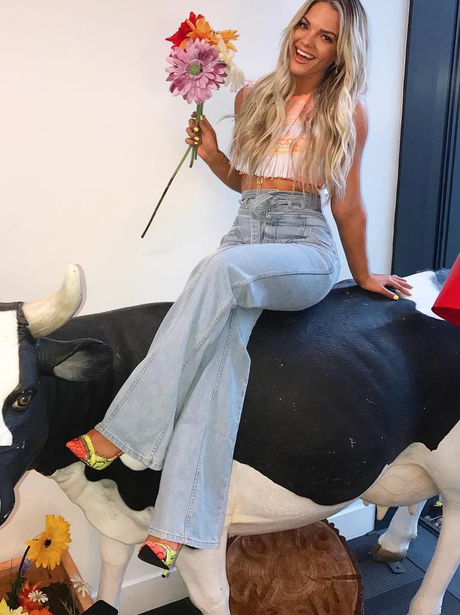 Louisa Johnson wears flares