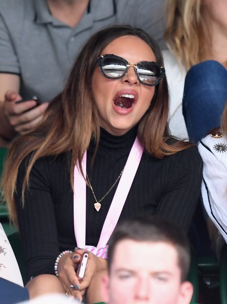 Jade Thirlwall looks slightly bored at Wimbledon