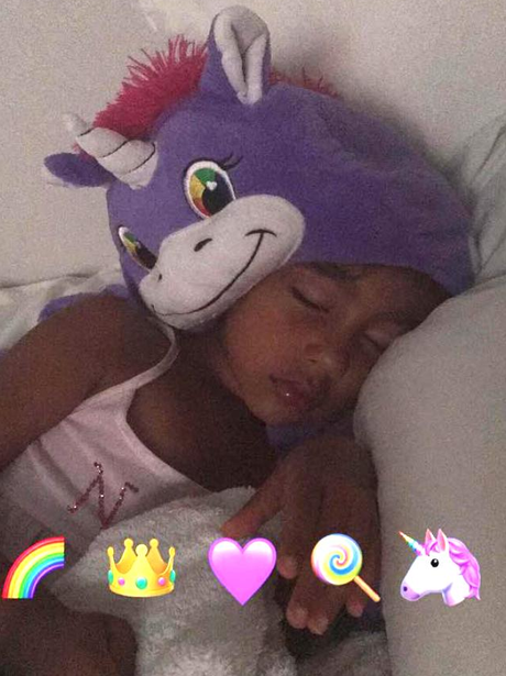 North West looks adorable in Kim's Snapchat
