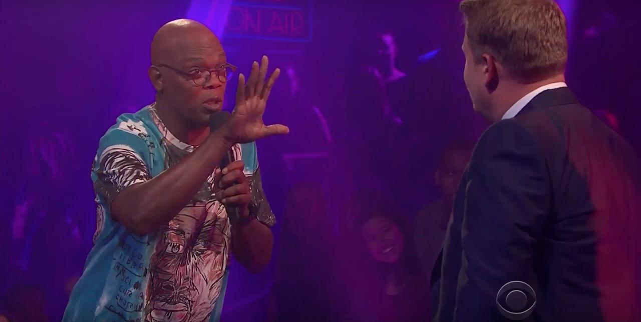 Samuel L Jackson Drop The Mic James Corden