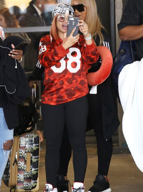 Blac Chyna takes selfies at LAX airport