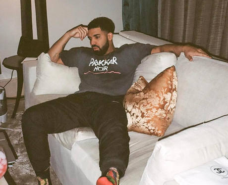Drake wears Rihanna's sock collection because love