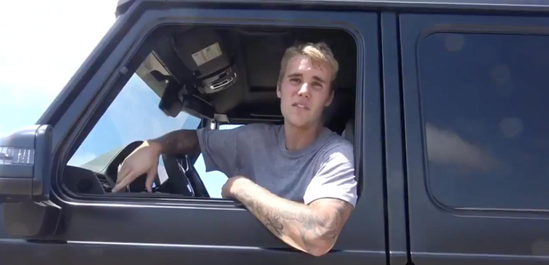 Justin Bieber in car