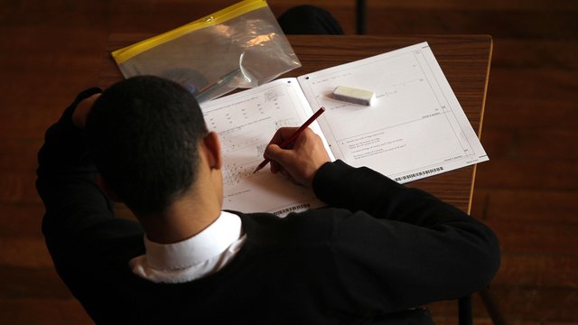 Teenager sitting exams