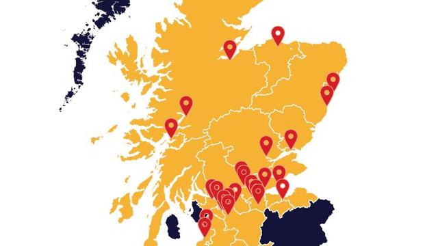 Trafficking scotland map