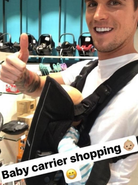 Gaz Beadle goes pram shopping ahead of the birth o