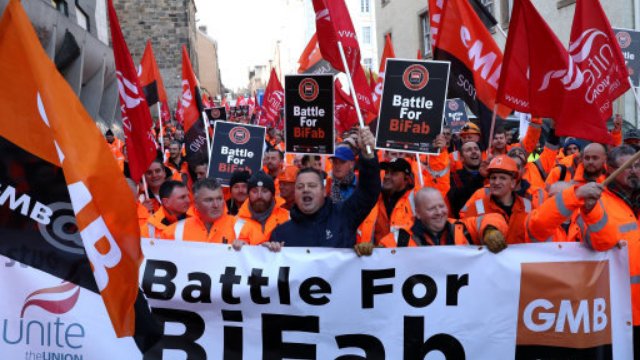 BiFab workers march through Edinburgh