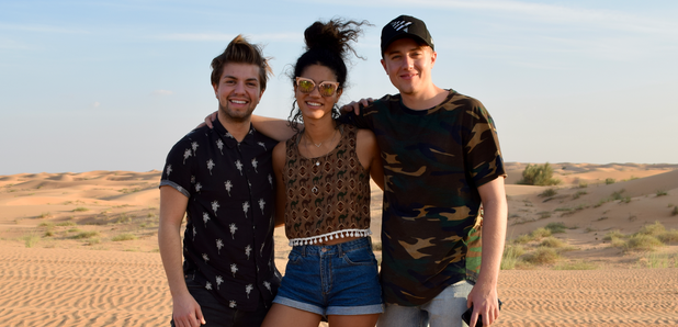 Roman Kemp, Vick Hope and Sonny Jay in Dubai