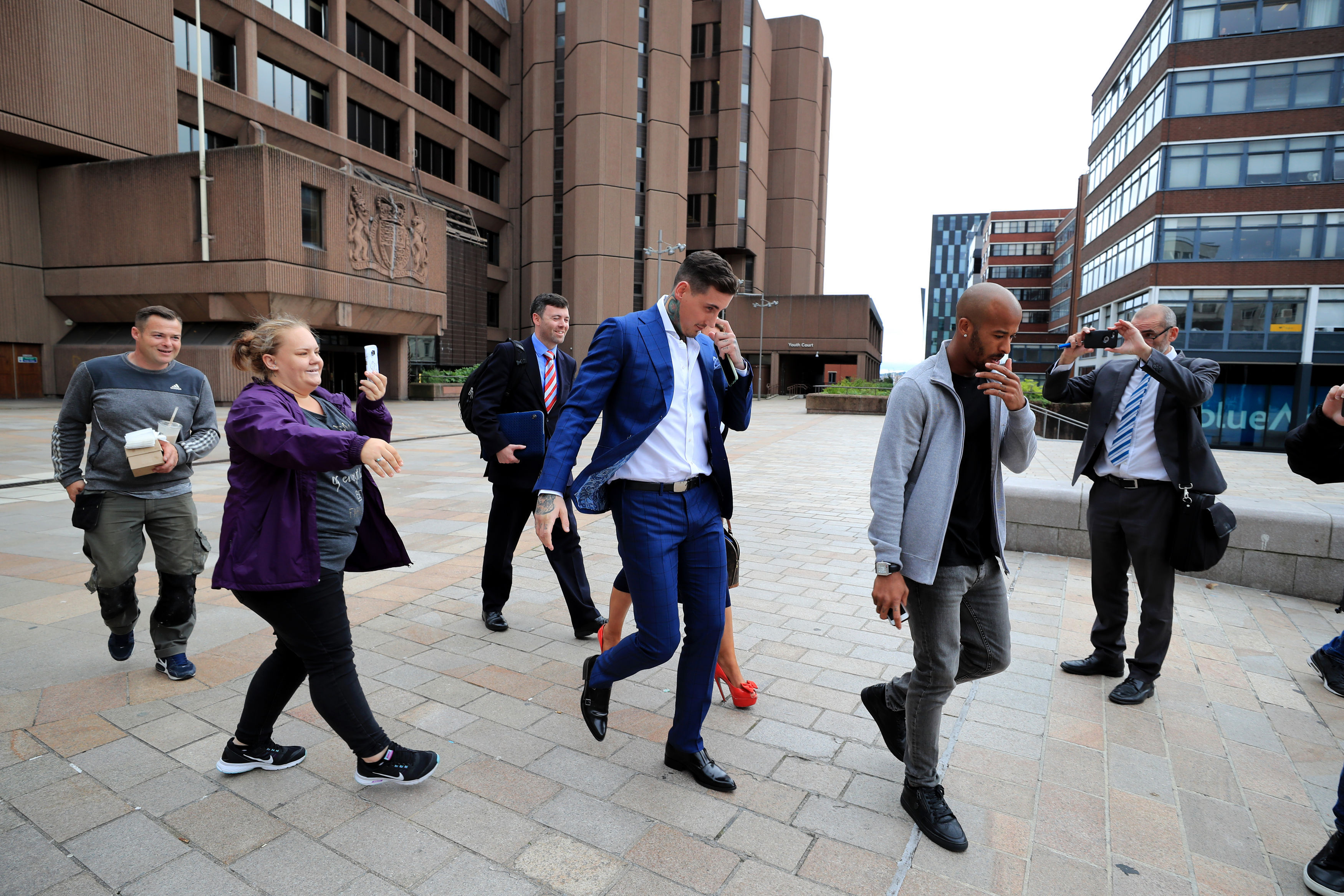 Jeremy McConnell leaving Liverpool Magistrates Cou