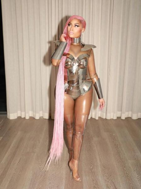 Nicki Minaj's long pink hair