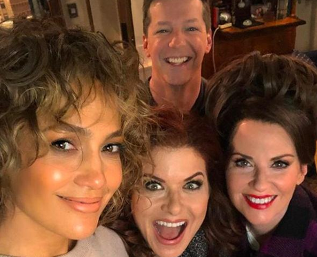 J-Lo and the cast of Will & Grace