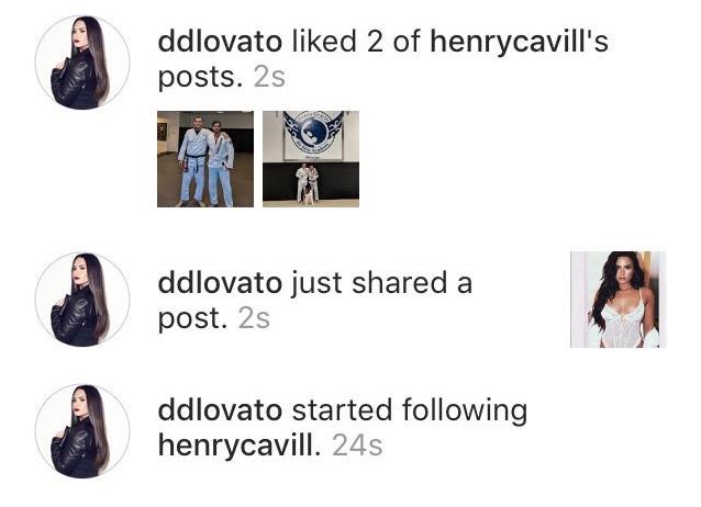 Demi Lovato Henry Cavill Instagram Flirting