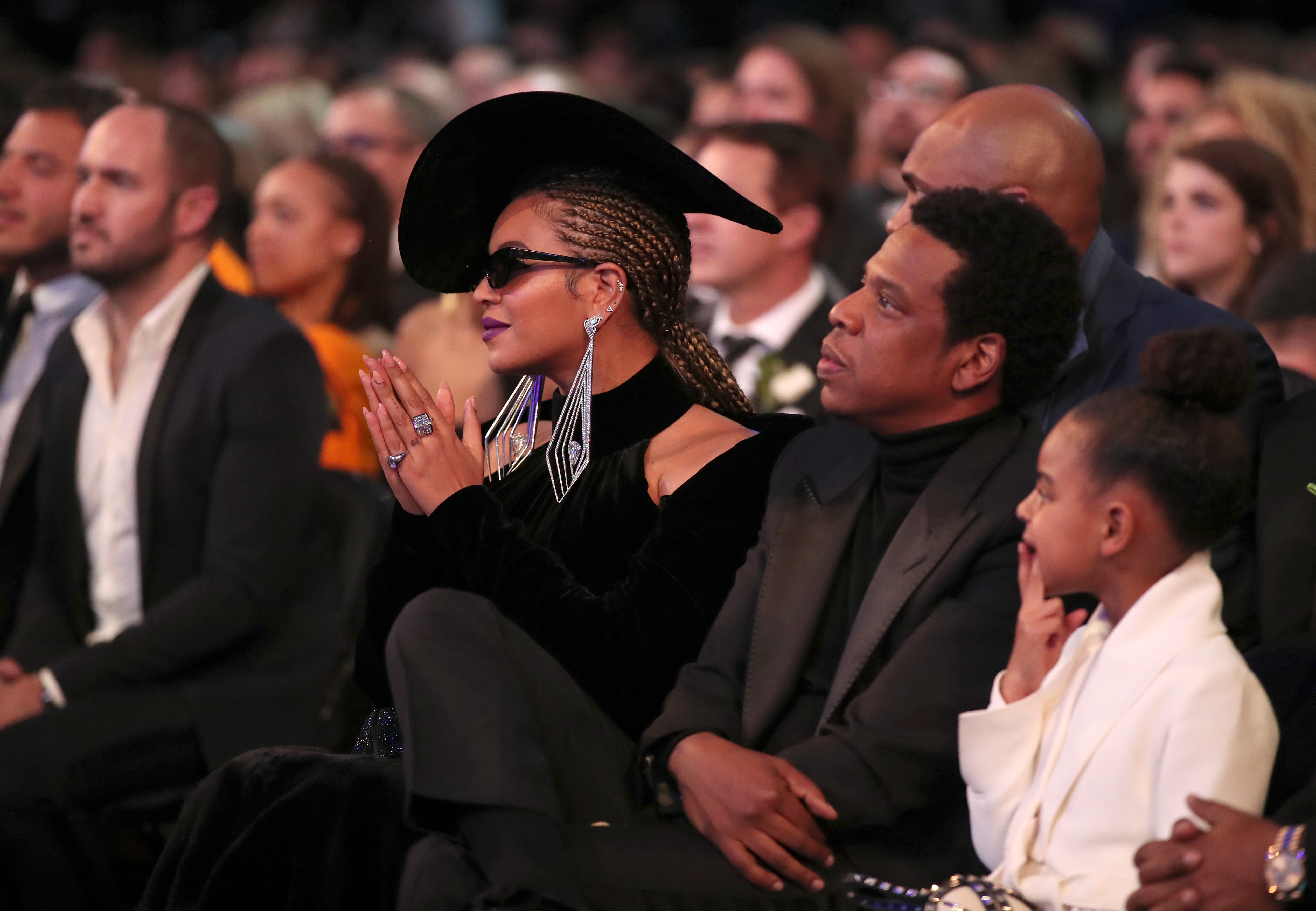 Jay-Z, Blue Ivy and Beyoncé 60th Annual GRAMMYs