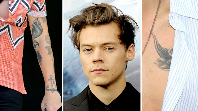One Direction's Harry Styles unveils graphic new heart tattoo on his bicep  as he shops in LA | Daily Mail Online