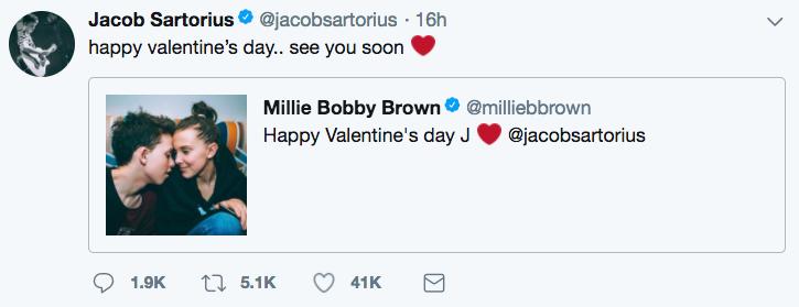 Millie Bobby Brown and Jacob Sartorius