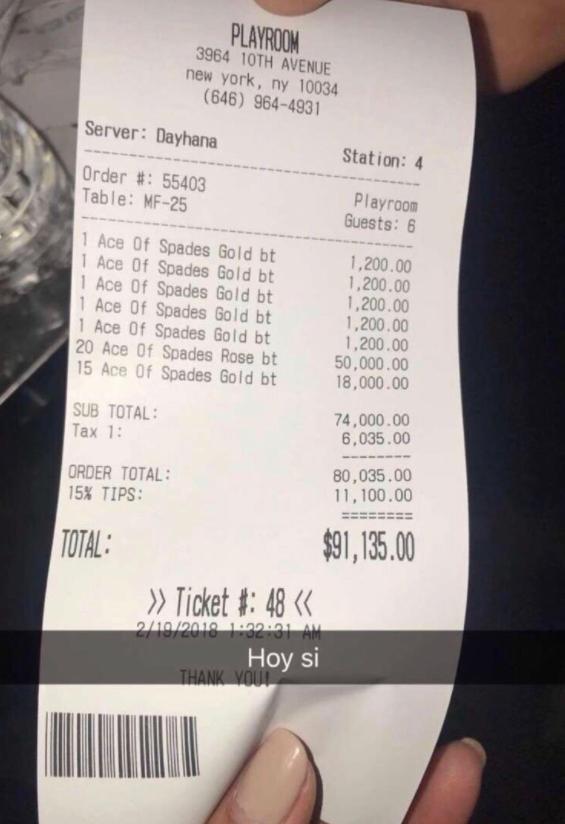 6 Outrageously Expensive Celebrity Receipts That Will Make Your Eyes