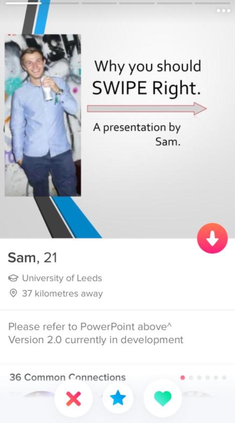 This Guy S Tinder Profile Is A Full On Powerpoint Presentation He S Our New Hero Capital