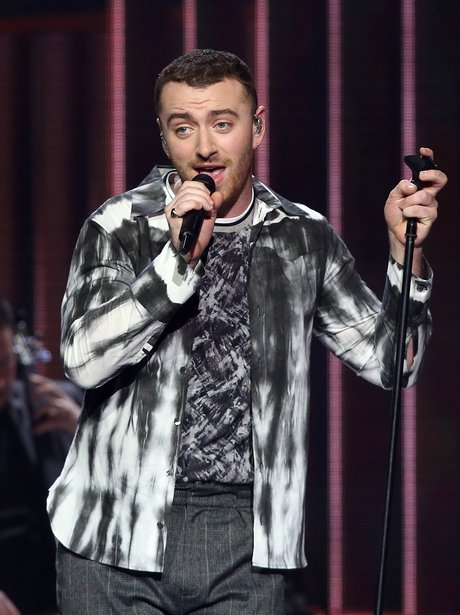 Sam Smith on stage during The Global Awards 2018