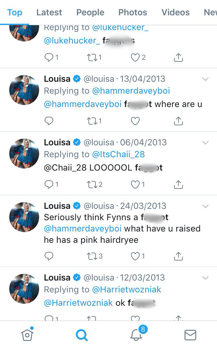 Louisa Johnson's Homphobic Tweets