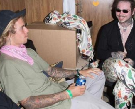 Justin Bieber And Post Malone Chilling At Coachell