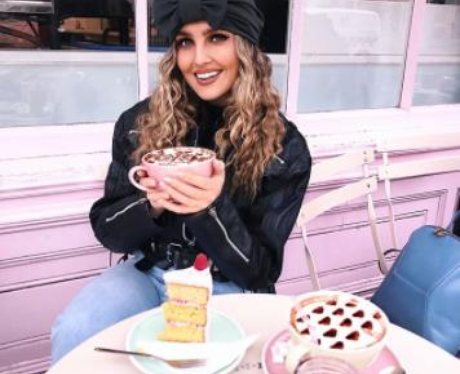 Perrie Drinking A Huge Hot Chocolate