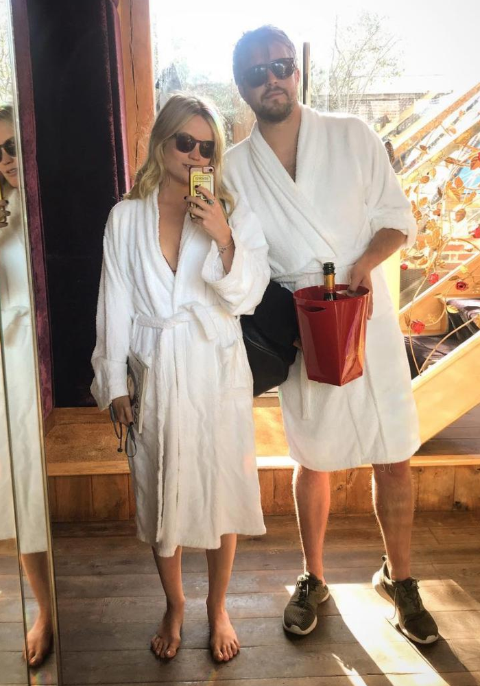 Iain Stirling and girlfriend Laura Whitmore spa day