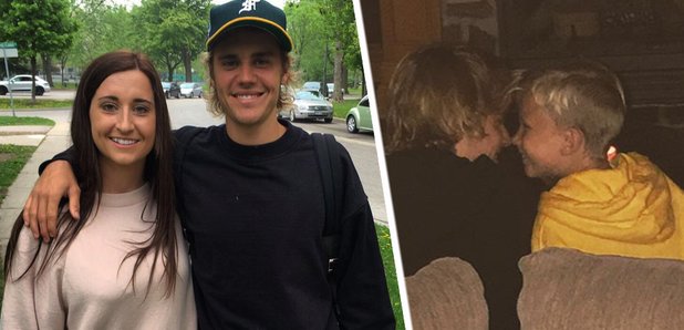 Justin Bieber with fan & Jason in Canada