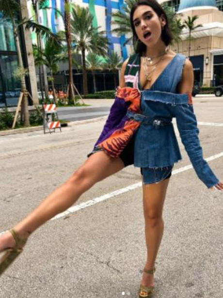 Dua Lipa Denim Outfit