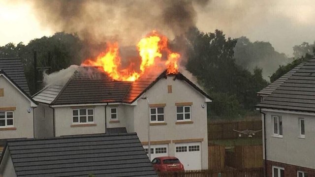 Lightning strike Lenzie fire