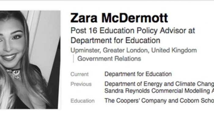 Love Island Zara McDermott LinkedIn